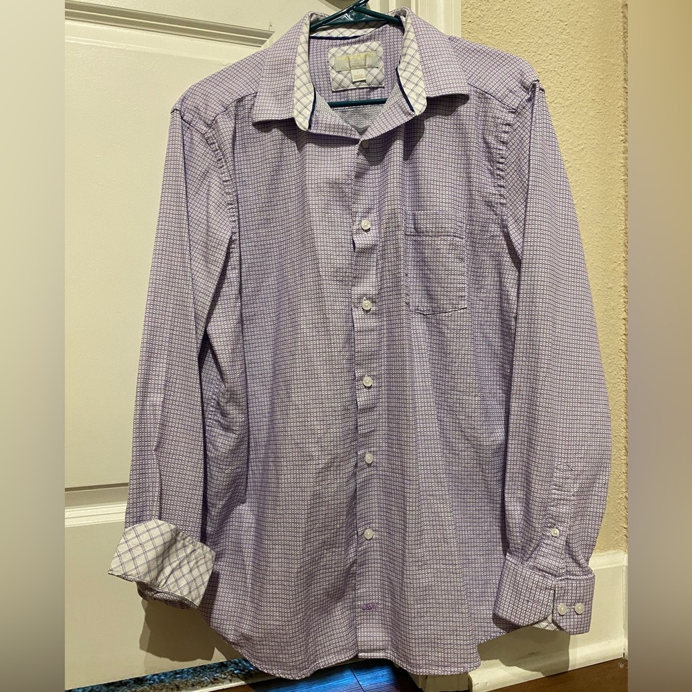 Johnston and Murphy size L purple dress shirt